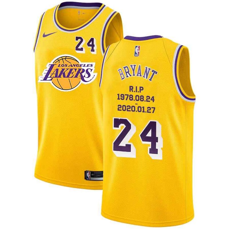 Men Los Angeles Lakers #24 Bryant Yellow throwback Nike NBA Jerseys Print->los angeles lakers->NBA Jersey